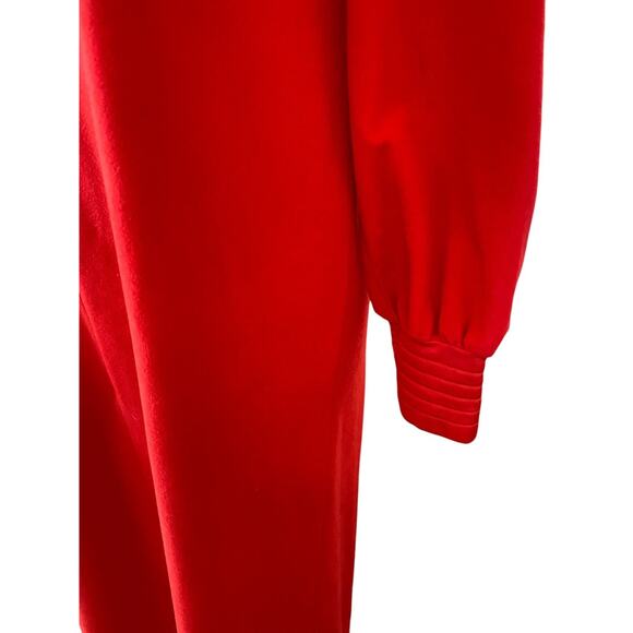 Size 14 Vanity Fair 1970s Womens Red Half Zip Robe Long Sleeve Dacron Polyester - Picture 5 of 10